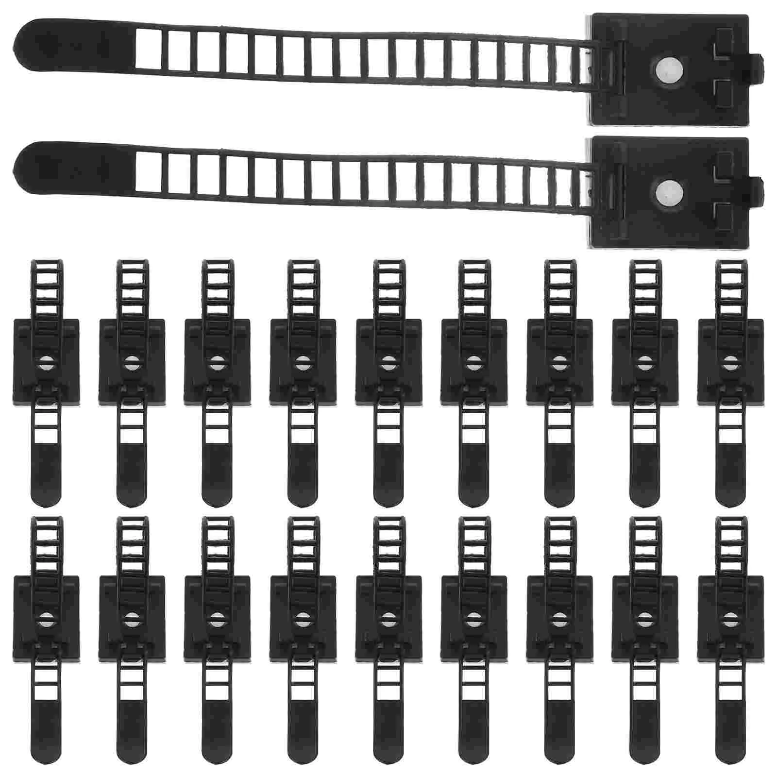 

25 pcs Cable Zip Ties Desk Wire Organizer Adhesive Wire Clips Adjustable Cable Ties