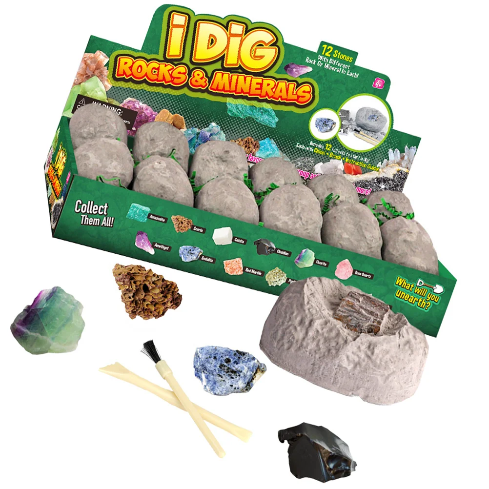 

DIY Archaeological Dig Stone Specimens Toy Collection Natural Gemstone Toddler Toys Mineral Digging Simulated Kids