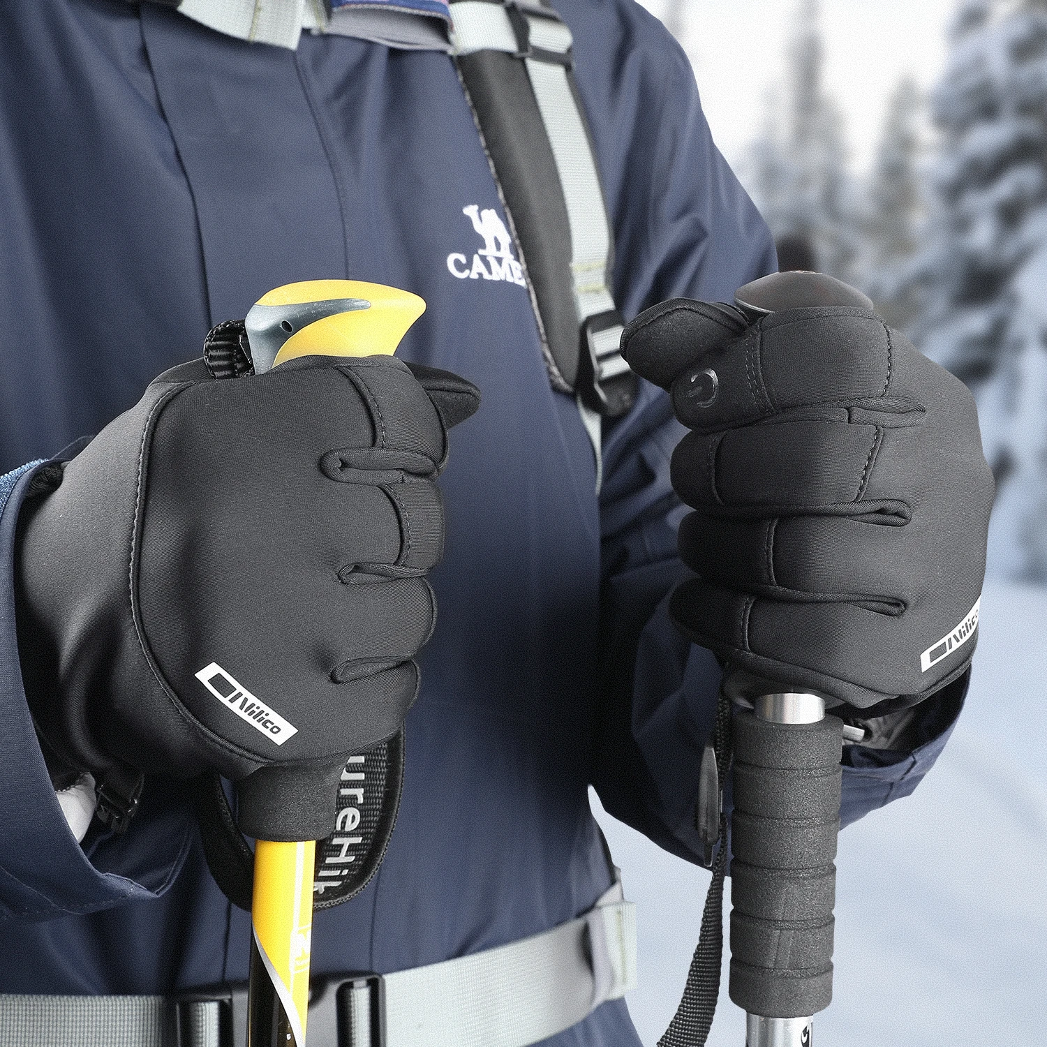 Новые зимние водонепроницаемые лыжные перчатки черные теплые Нескользящие