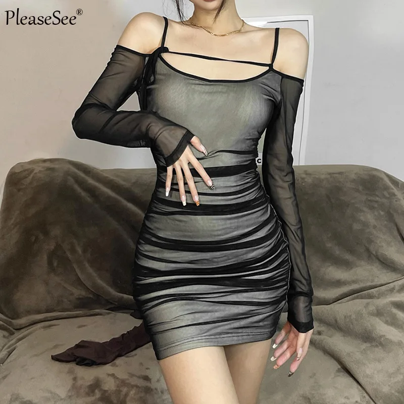 Платье женское Сетчатое с открытой спиной демисезонное 2022 |