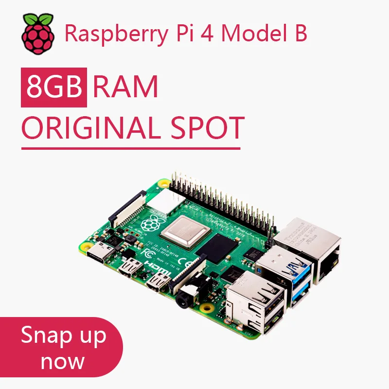 

Official Original Raspberry Pi 4 Model B Dev Board Kit RAM 2gb 4gb 8gb 4b Core CPU 1.5Ghz 3 Speeder Than Pi 3B+