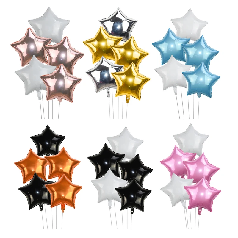 

5Pcs/set 18inch Gold Silver Foil Star Balloon for Baby Shower Children Birthday Party Supplies Wedding Party Balloons Decoration