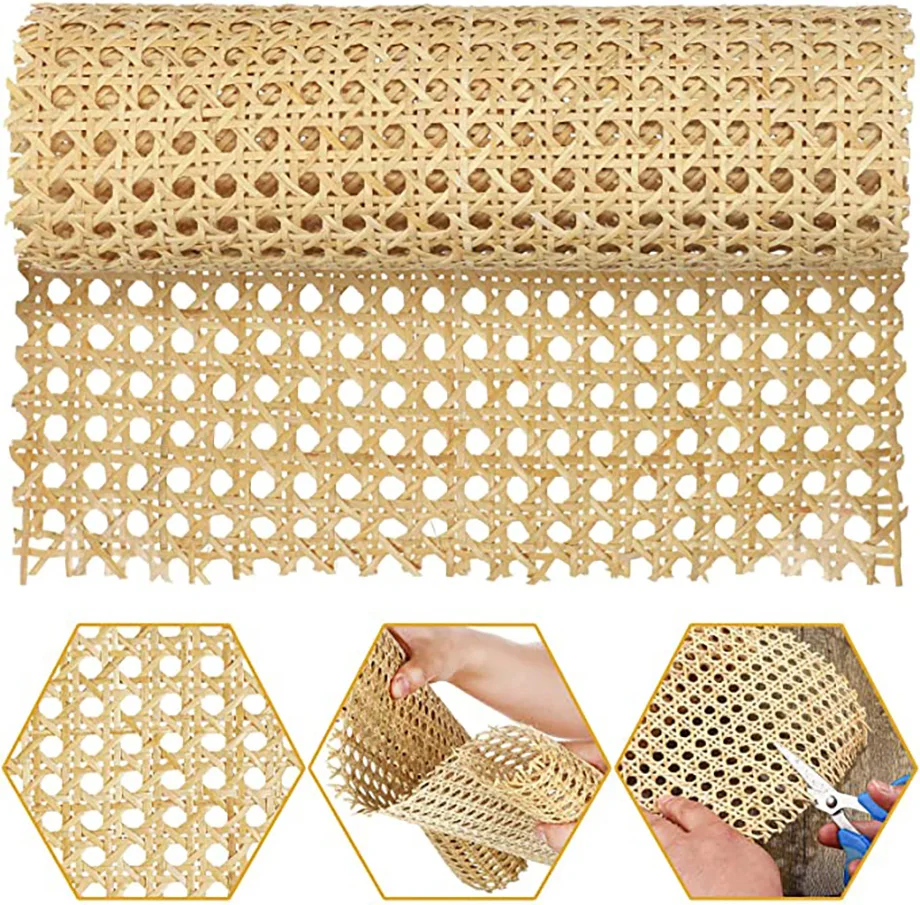 

30-70CM Rattan Webbing Genuine Indonesian Rattan Roll Wall Decoration Furniture Repair Material