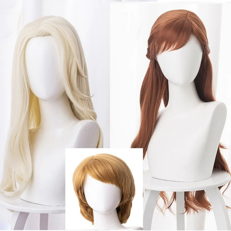 

Elsa Anna Kristoff Wigs Snow Queen Princess Cosplay Wig Heat Resistant Synthetic Hair Cosplay Wigs Wig Cap