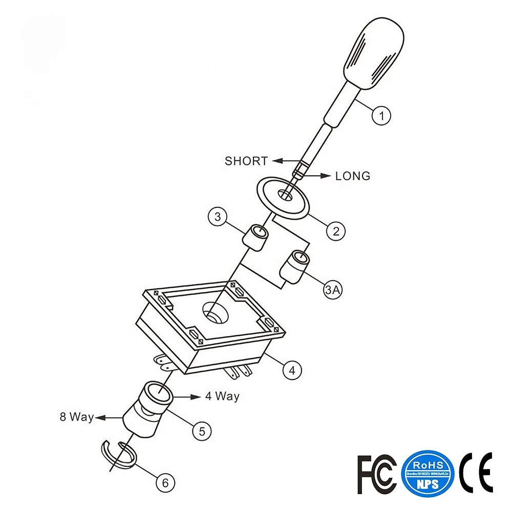 2 шт./партия 8-позиционный джойстик с переключателями совместимый аркадными