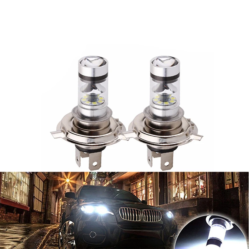 

2PCS Car Motorcycle Headlight H4 LED Bulb White High Power 8000K Fog Light Driving Bulb 1800LM Headlight Bulb For Car Truck