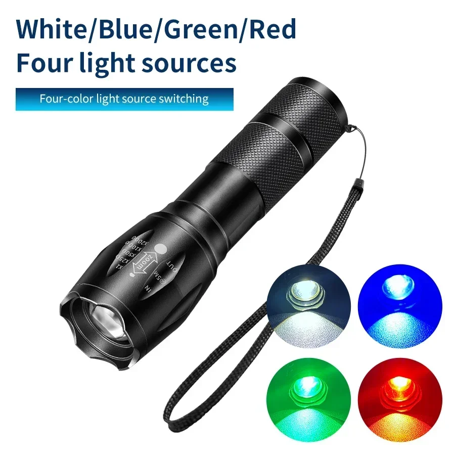 

Портативный четырехцветный фонарик RGB Black Field