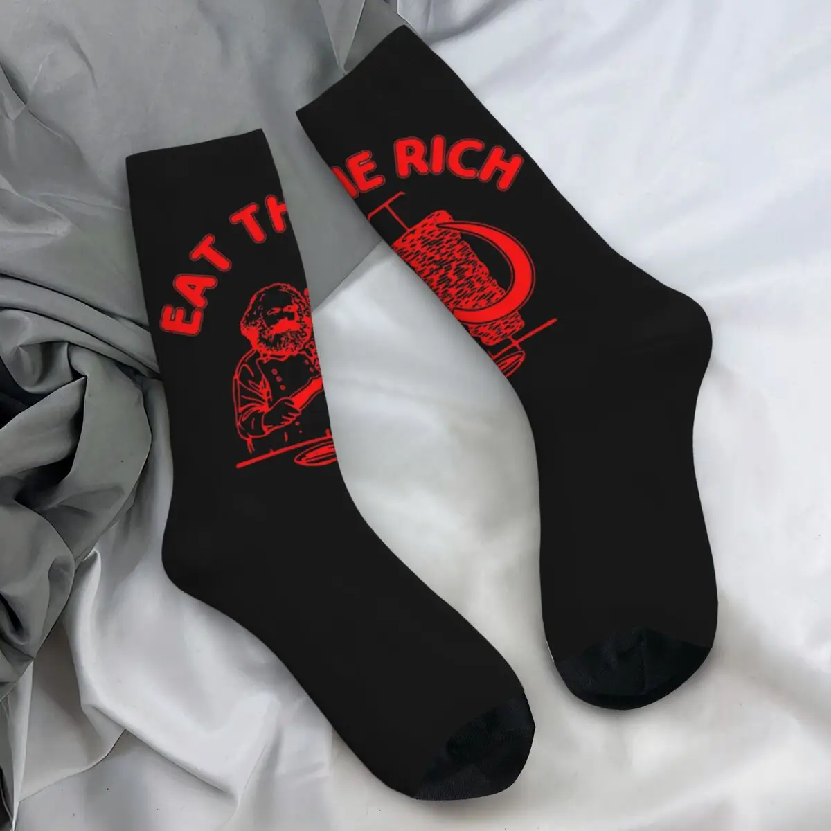 Носки Karl Marx зимние чулки Eat The Rich Harajuku женские и мужские мягкие носки с узором