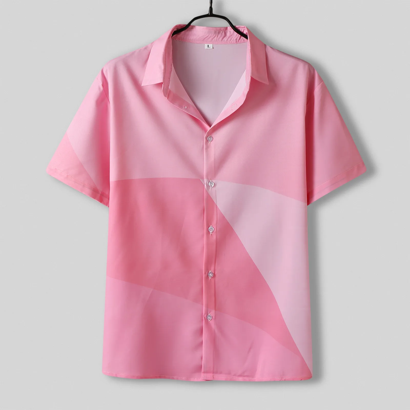 

Men Short Sleeve Spring Summer Casual Printed Shirts Fashion Top Blouse Shirts Mens Top Purple