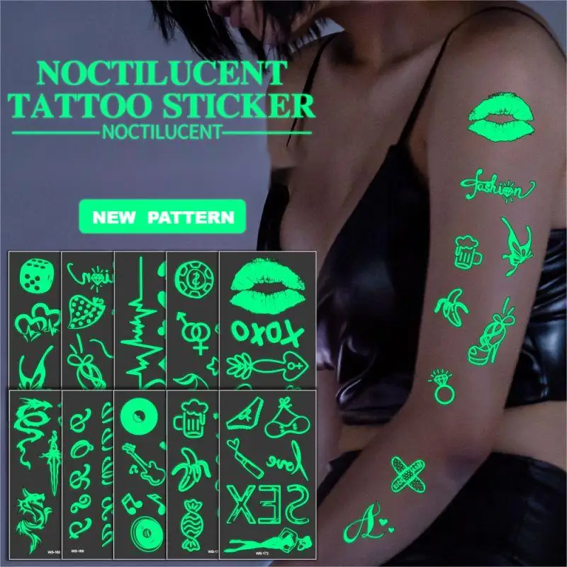 

1pc New Music Festival luminous Tattoo Sticker rock band concert nightclub bar performance birthday party luminous sticker