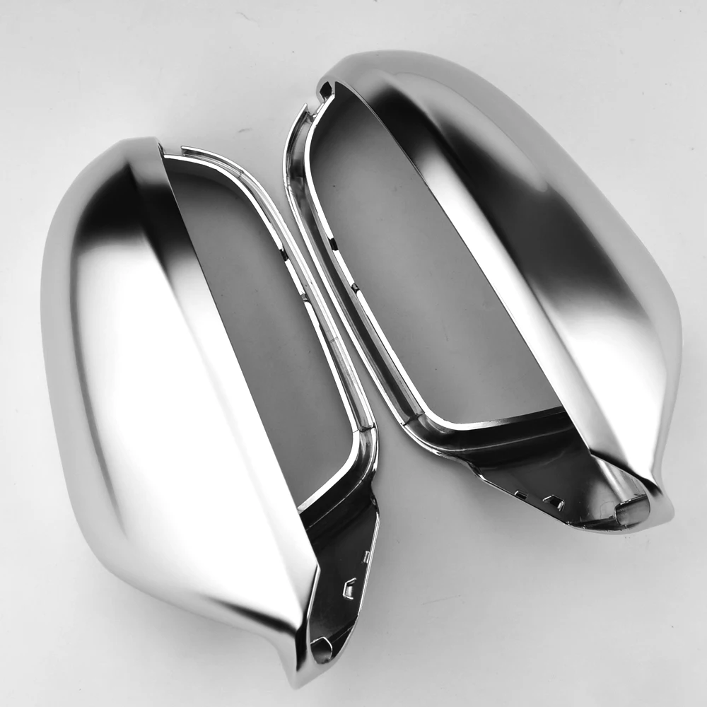 

For Audi A6 S6 C7 4G Side Wing Mirror Covers Caps Silver Matte Chrome 2013 2014 2015 2016 2017 2018 Aluminum Brushed