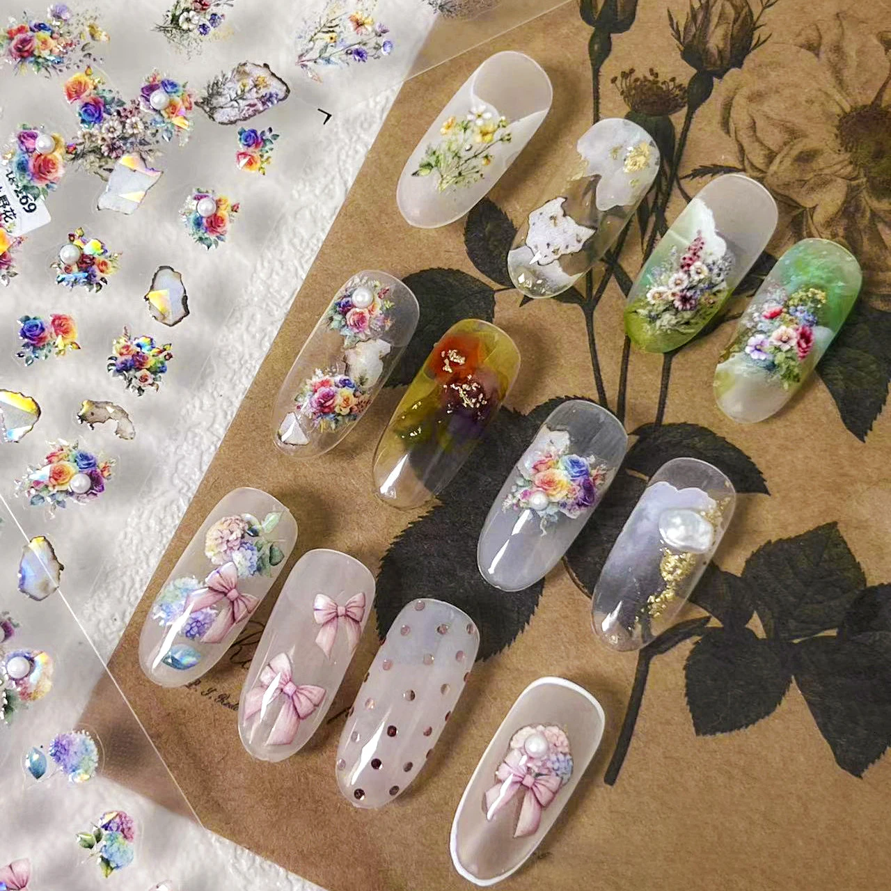 Самоклеящаяся лента-бант для дизайна ногтей