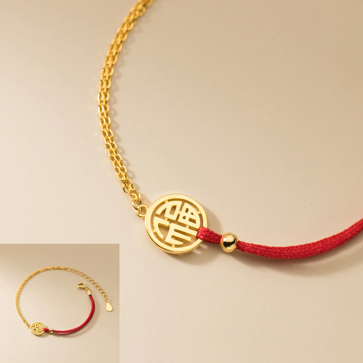 

La Monada 14.5+4.5cm Red Thread For Hand 925 Sterling Silver Bracelet Women Red Rope Thread Bracelets For Women Silver 925 FU