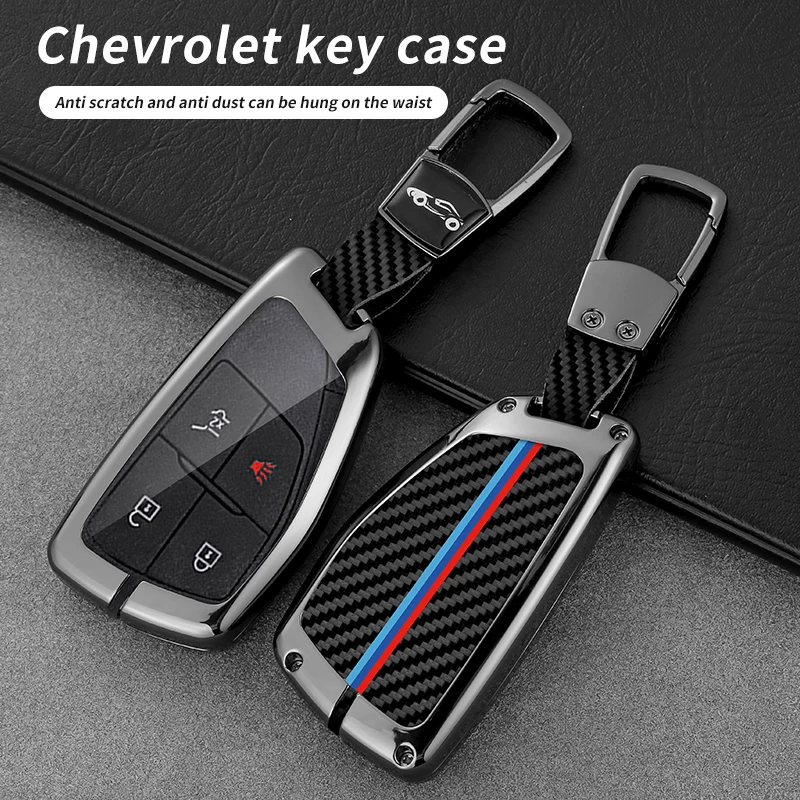 

Carbon Fiber Car Key Case Cover Holder Fob For GMC Yukon For Chevrolet Suburban Tahoe For Buick ENVISION S Plus Avenir Accessory