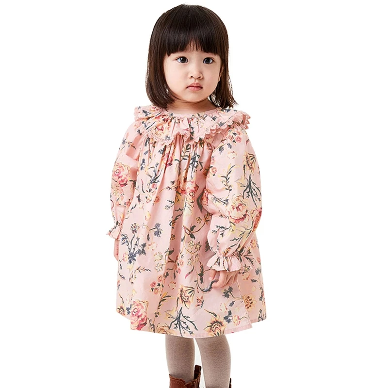 Детское платье принцессы с цветочным принтом