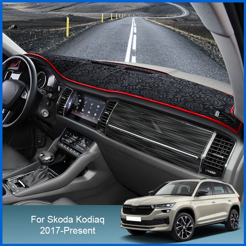 

For Skoda Kodiaq 2017-Present RHD&LHD Auto Dashboard Cover Protective Pad Artificial Interior Sunshade Carpet Car Accessories