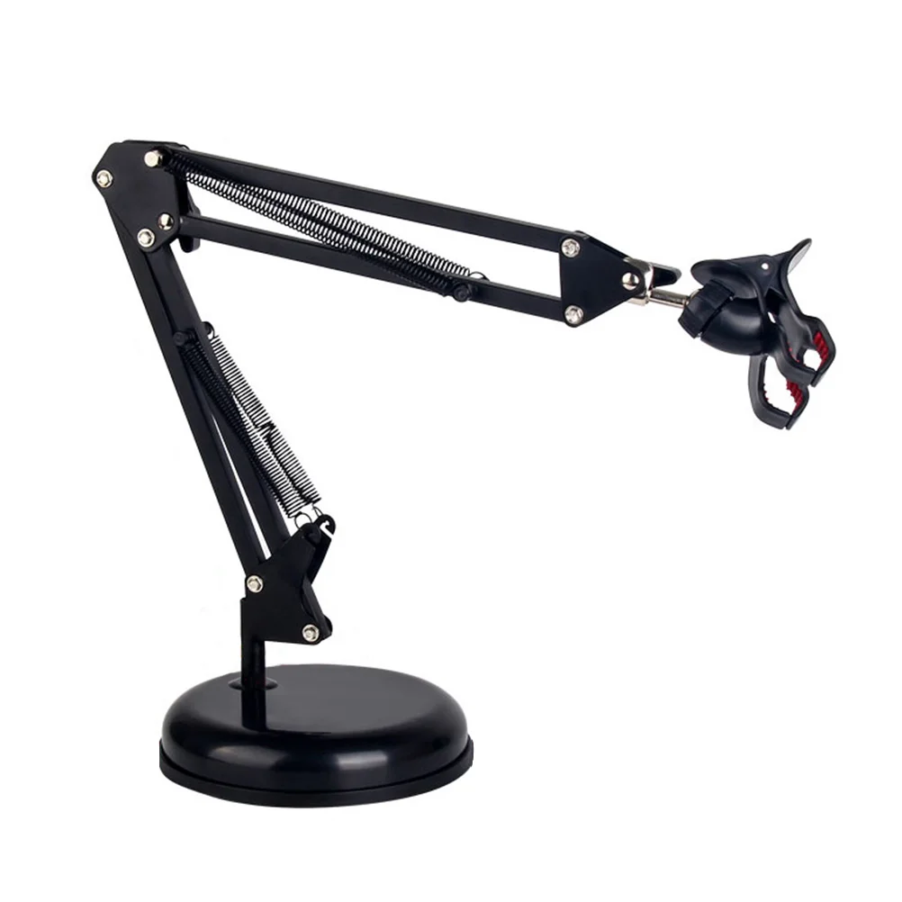 

Adjustable Suspension Boom Scissor Arm Stand for Mobilephone Microphone (Black)