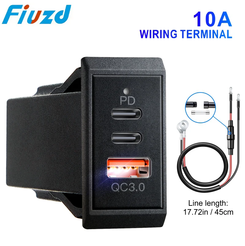 DIY USB Fast Charger Adapter QC3.0 Type C+PD Dashboard Socket for bmw e61 x3 x5 e83 e53 e87 f10 f20 f30 accessories car charging