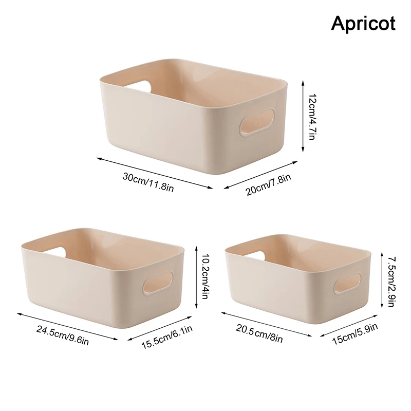 

3Pcs Bathroom Plastic Cosmetic Storage Box Case Container Dormitory Sundries Storage Box Desktop Kitchen Storage Basket