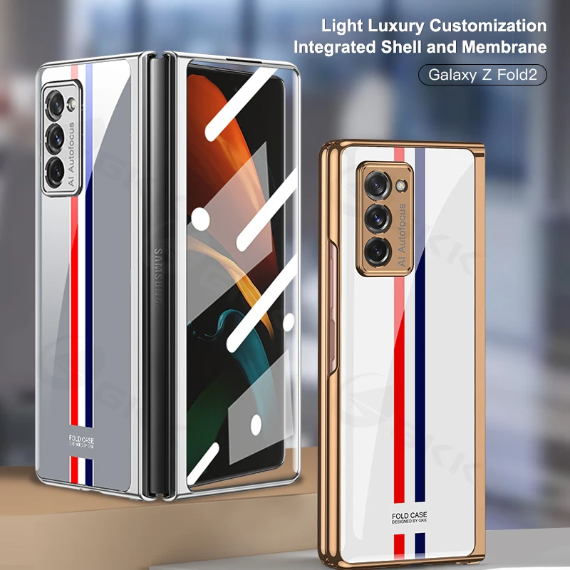 

GKK Оригинальный чехол из закаленного стекла для Samsung Galaxy Z Fold 2, рамка с покрытием + стеклянный чехол для Samsung Z Fold 2 5G