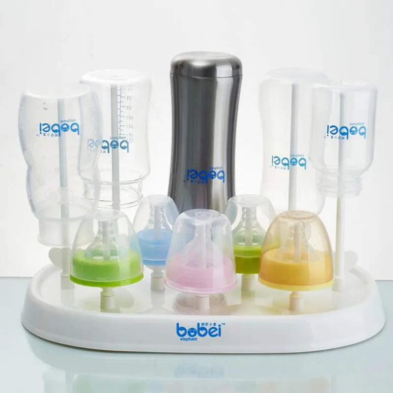 Bobei Elephant Baby Bottle Drying Rack Kids Bottles Cleaning Dryer Drainer Storage Rack Glass Countertop Drying Rack for Bottles