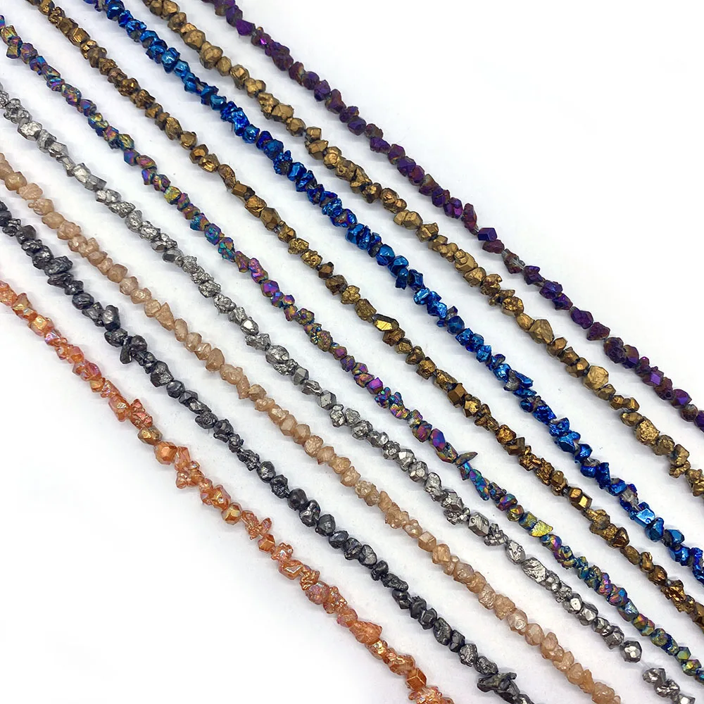 

Natural Stone Plated Color Crystal Irregular Beads 3-4mm Ore Spacer Bead Charm Jewelry DIY Necklace Bracelet Earring Accessories