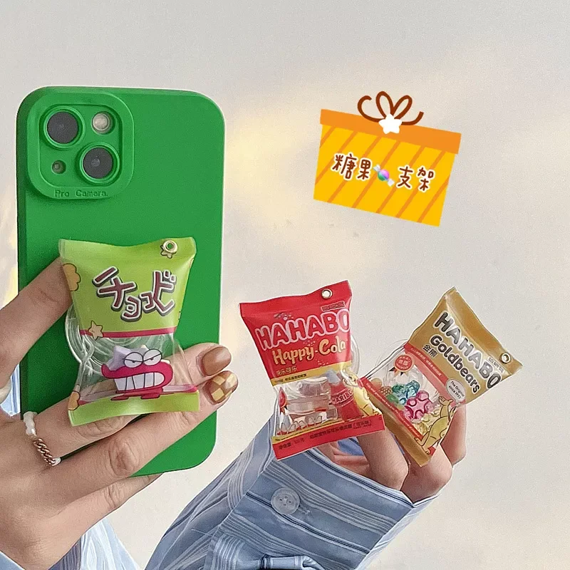 

Packaging Korea Bear Gummy Cell Phone Stand Grip Tok Holder Cola Simulation Snack Bag Mobile Phone Fondant Bracket