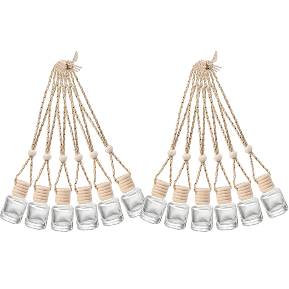 

12 Pcs Car Essential Oils Bottles Diffuser Hanging Perfume Aromatherapy Fragrance Pendant Decoration Clear Container
