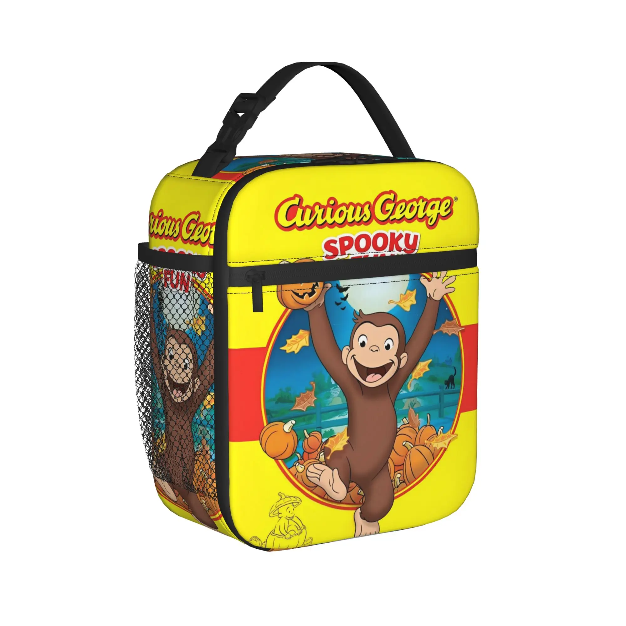 Фото Сумка-холодильник Curious George Spooky Fun, многоразовая, герметичная, для еды, контейнер для обеда, сумка-тоут, сумка для бенто №1