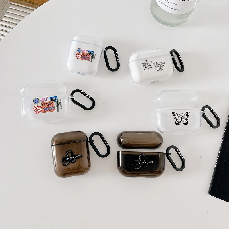 

Чехол для наушников Apple Airpods 1 2 Pro 3 с милыми мультяшными улыбающимися ярлыками, чехол для беспроводной гарнитуры с брелоком