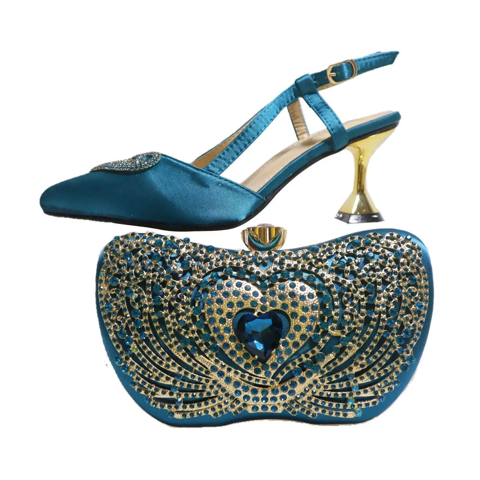 

2022 New Design Pointed Toe Style Shoes Matching Bags Women Italian and AFRICAN Style Shoes Party Pumps and Handbags Set