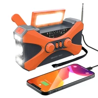 10000mah emergency weather radio dual speaker rechargeable solar hand crank battery operated sos alarmamfm reading light