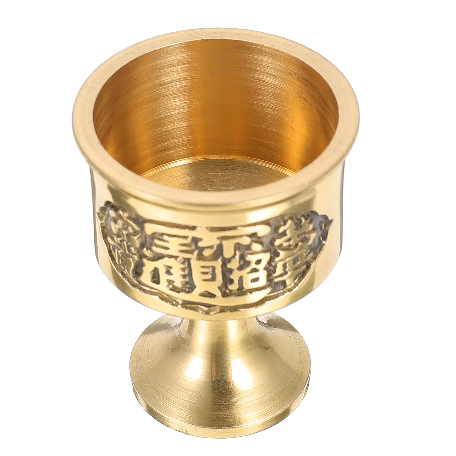 

Glass Decor God's Cup Copper Offering Temple Accessory Water 4.9X3.8X3.8CM Auspicious Bowl Golden
