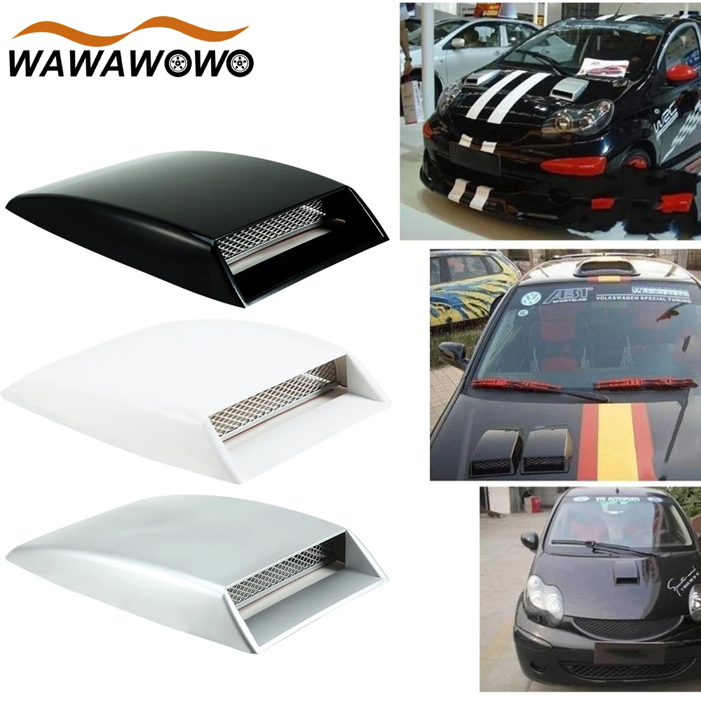1Pcs Universal Car Decorative Air Flow Intake Hood Scoop Bonnet Supply Vent Sticker Cover Hood Universal Car Accessories