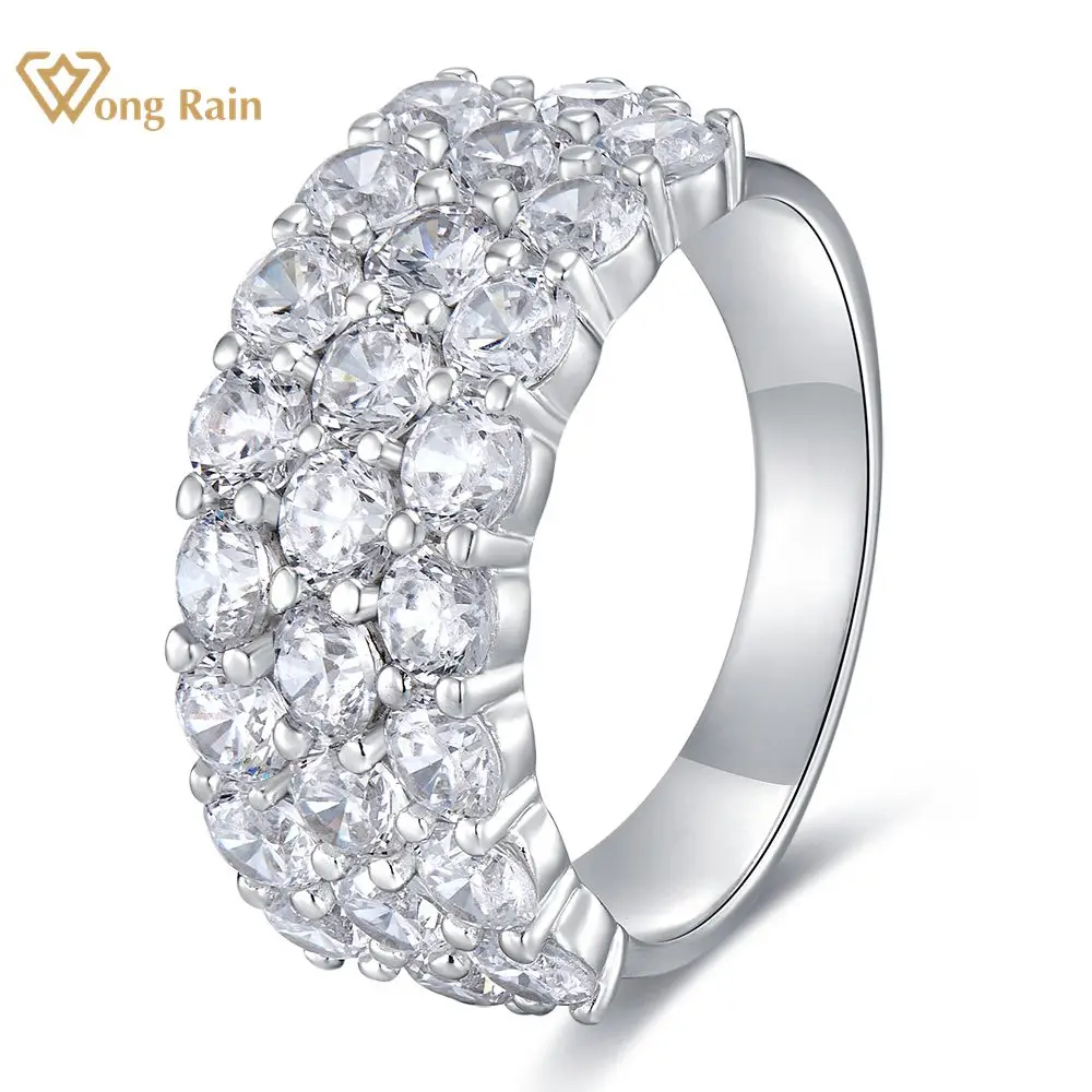 

Wong Rain Luxury Solid 925 Sterling Silver High Carbon Diamond Gemstone Wedding Engagement Fine Jewelry Ring For Women Wholesale