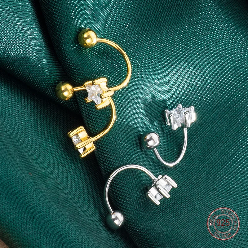 100% стерлингового серебра 925 пробы креативные винтажные серьги-гвоздики со