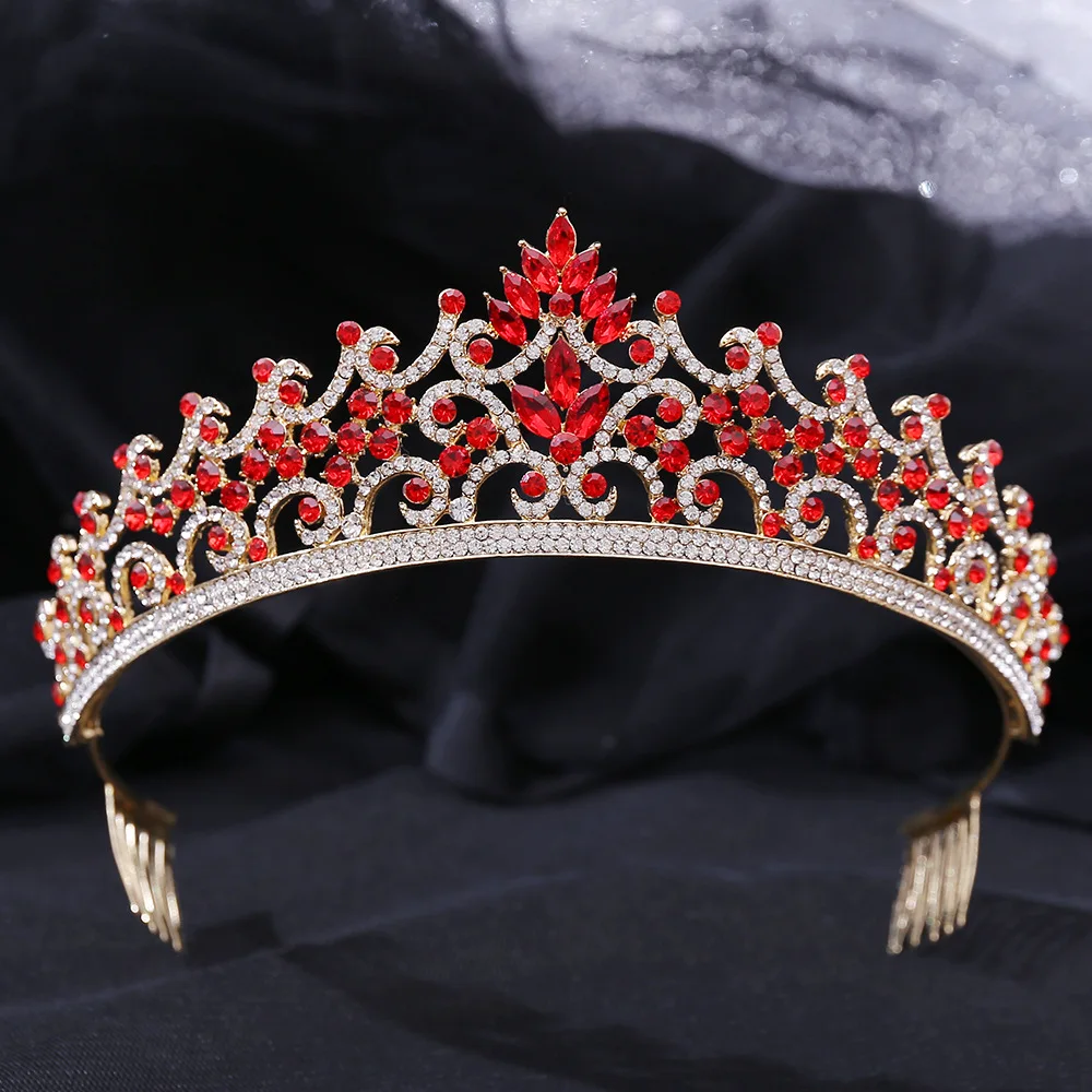 

Fashion Crystal Rhinestone Tiaras And Crowns With Combs Gold Silver Color Princess Bridal Wedding Diadems Hair Accessories