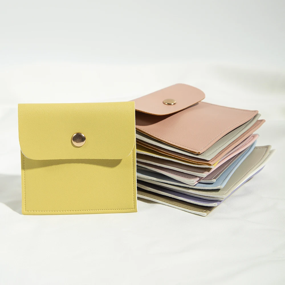 100 шт. мягкая искусственная кожа упаковочная сумка для ювелирных изделий с