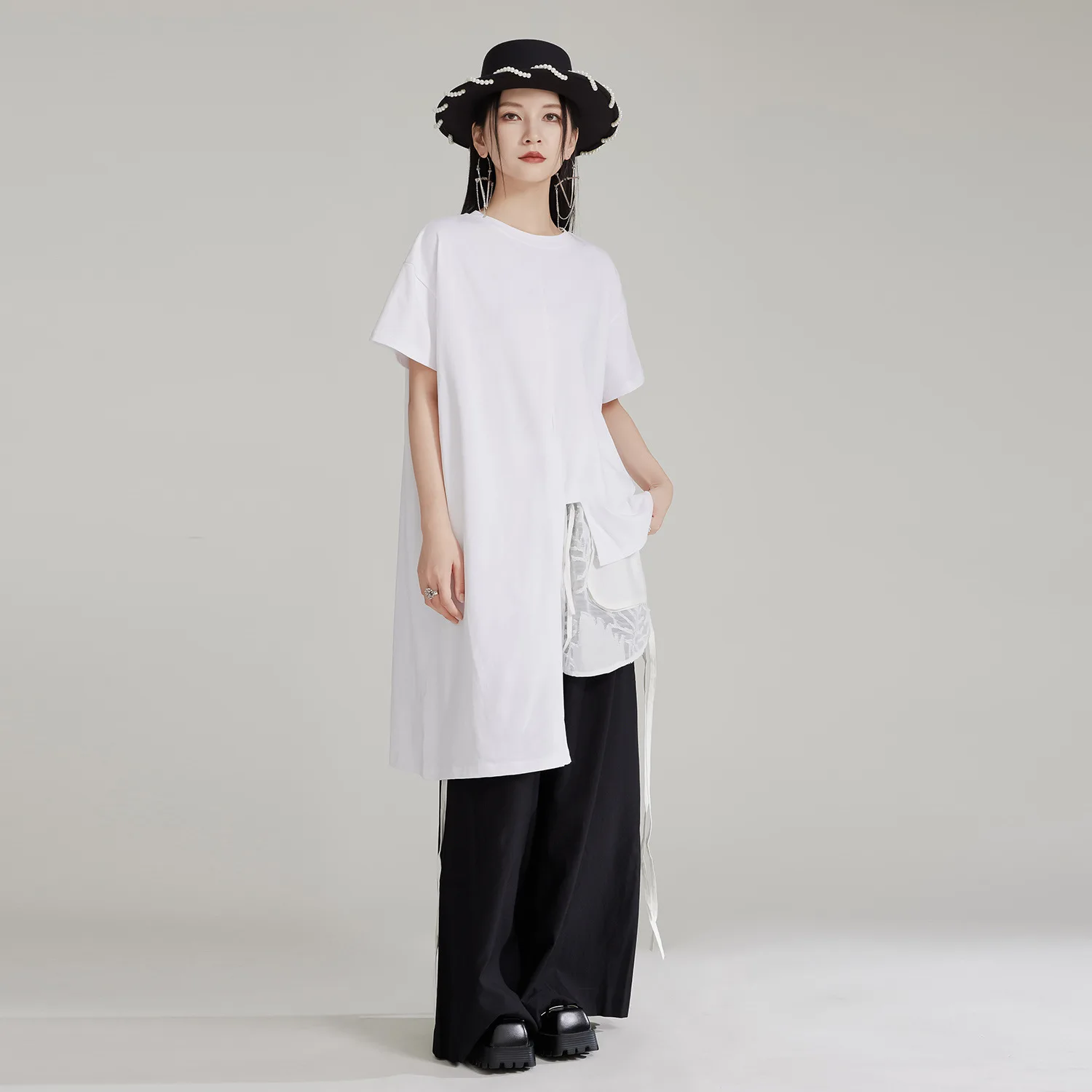 Женская футболка с коротким рукавом и круглым вырезом однотонная свободная