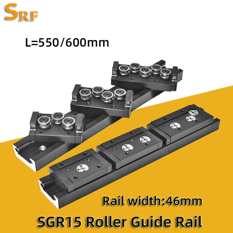 

Алюминиевая квадратная роликовая линейная направляющая SGR15 L = 550/600 мм подшипниковый скользящий блок SGB15 для детали ЧПУ