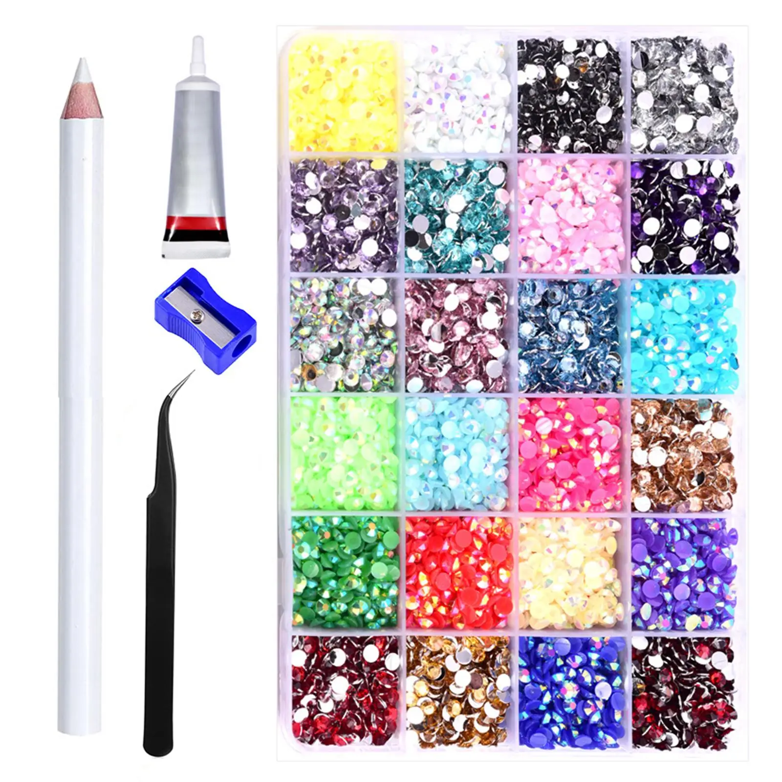 

Flatback Rhinestones 4mm Faux Diamond Round Glass Gems Clothes Decoration