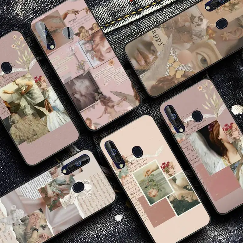 

YNDFCNB Renaissance Retro Rose Angel Phone Case for Samsung A51 01 50 71 21S 70 31 40 30 10 20 S E 11 91 A7 A8 2018
