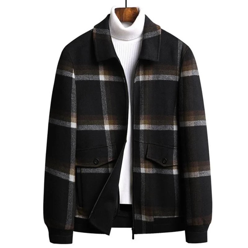 

Autumn and Winter Fashion Double Sided Wool Jacket Men's Thickened Youth Casual Warm Coat
