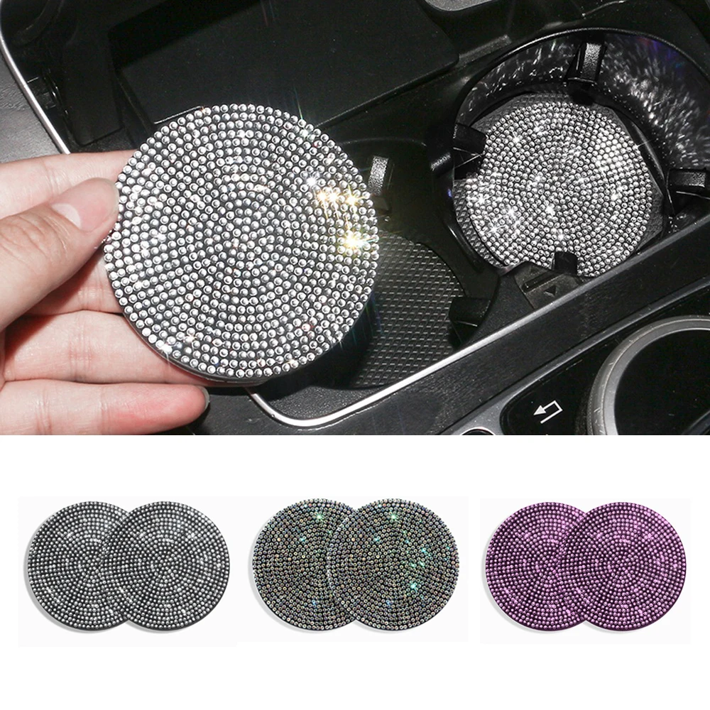

New Luxury Car Water Cup Bottle Holder Anti-slip Mat Pad Silica Gel Non-slip Car Stuff Bling Car Interior Accessories for Woman