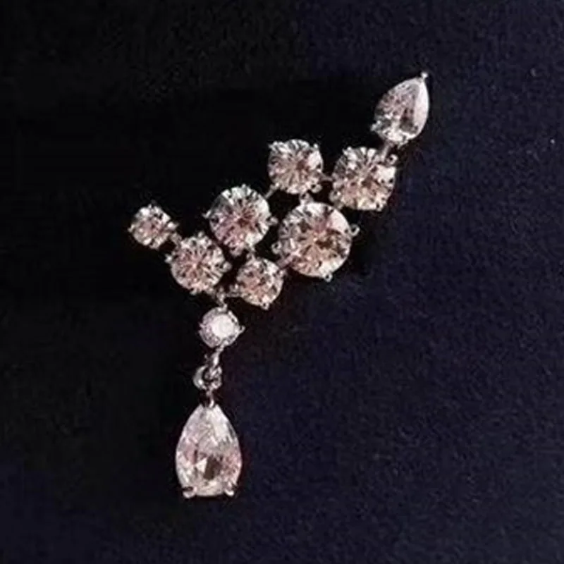

European and American Luxury Diamond Inlaid Water Drop Earrings Female Design Temperament Earrings Fashion Earrings