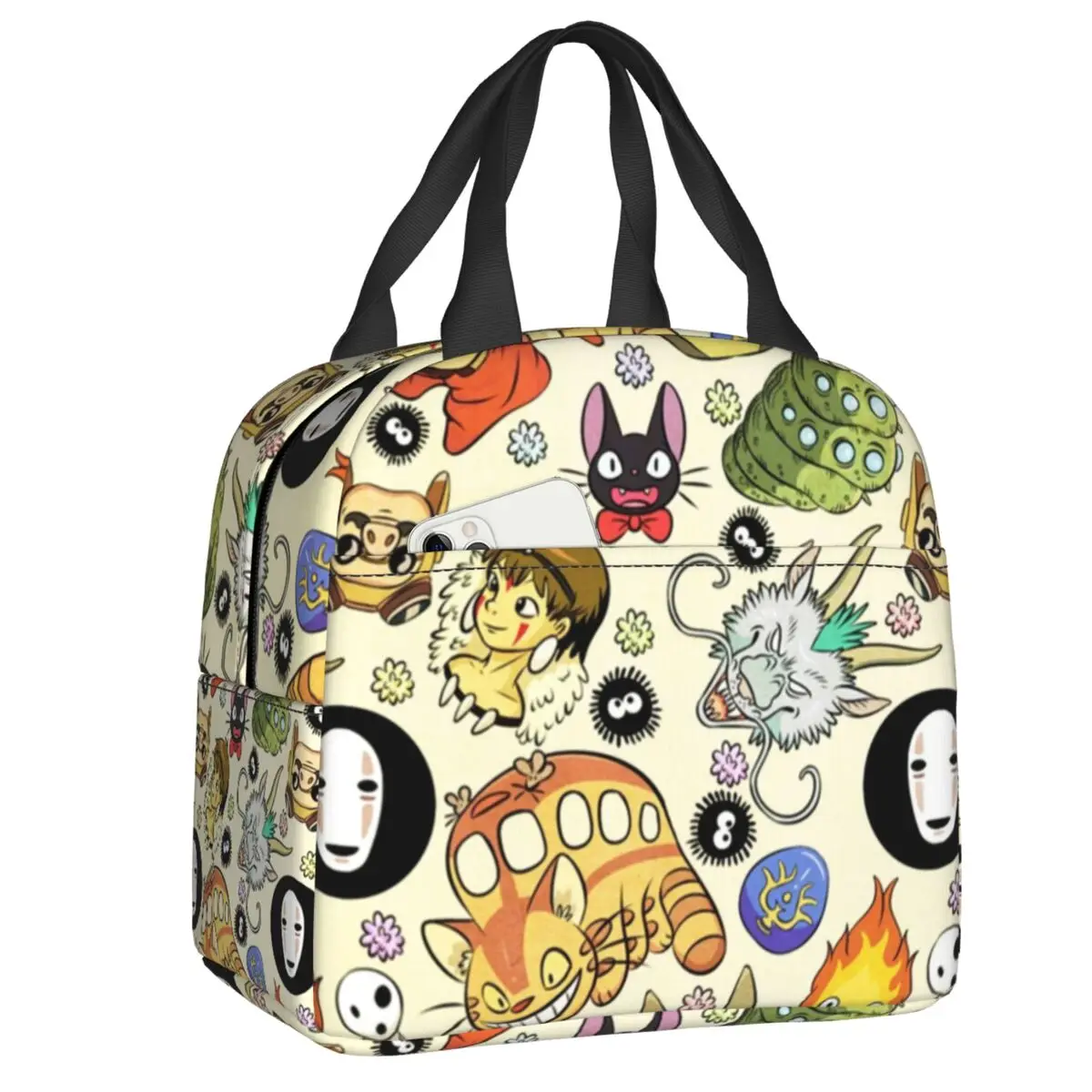 

Hayao Miyazaki Anime Manga Insulated Lunch Bags School My Neighbor Totoro And Spirited Away Portable Cooler Thermal Lunch Box