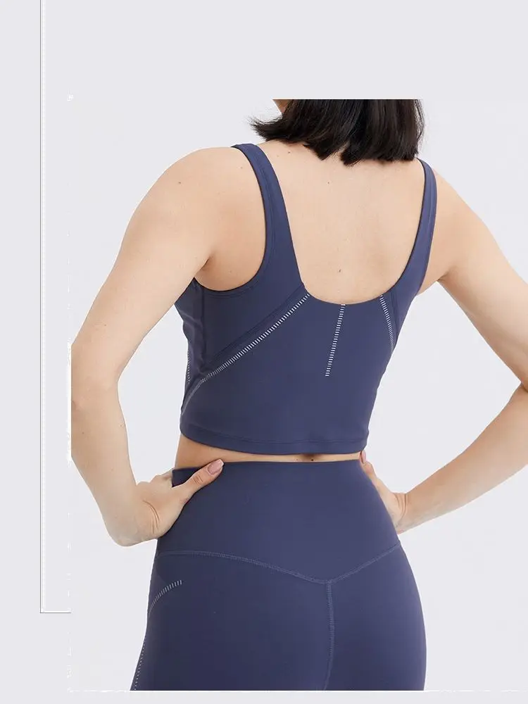Топ бюстгальтер для йоги спортивный однотонный тренажерного зала модное