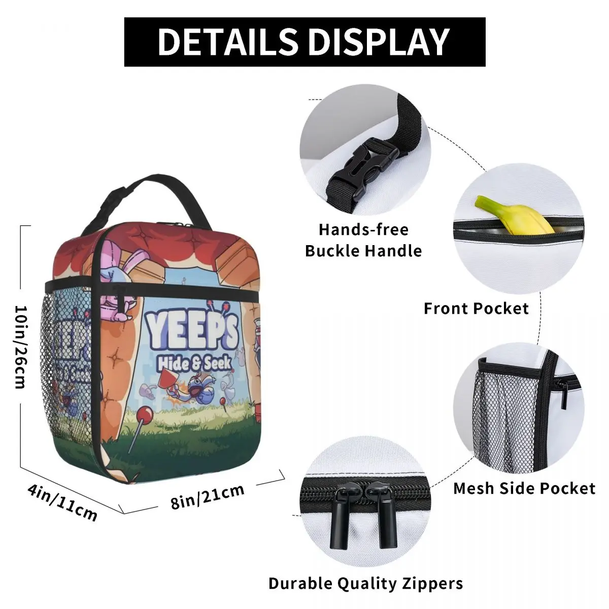 Фото Термосумка для обедов Yeeps Hide And Seek для женщин и детей, герметичная, для хранения продуктов, термосумка-тоут №4