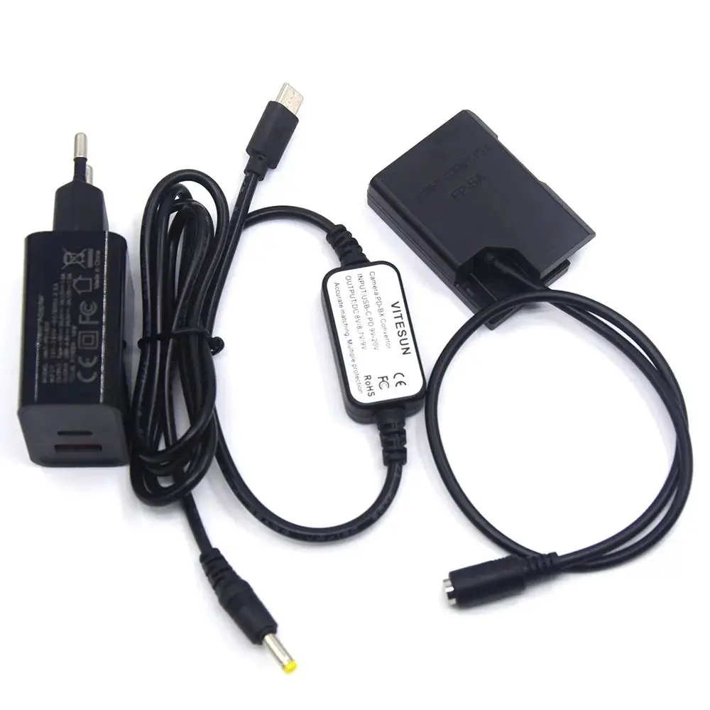 Фото PD 3.0 Зарядное устройство USB C Кабель питания EP-5A Соединитель постоянного тока EN-EL14 Комплект фиктивных аккумуляторов для Nikon D3100 D3200 D5100 D5200 P7000 P7800 №5