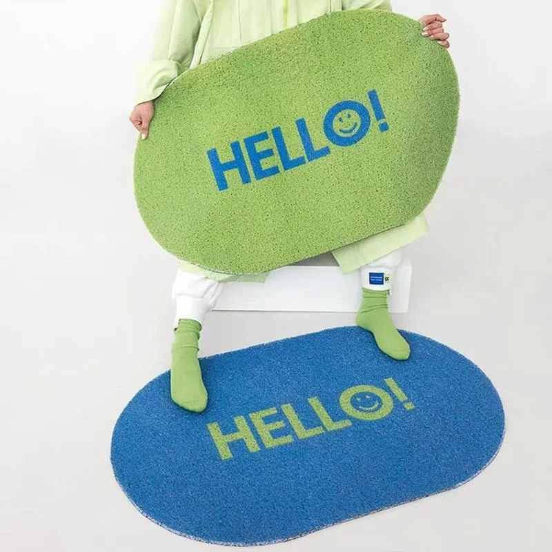 Коврик для входной двери Hello ПВХ противоскользящий напольный коврик с шелковой